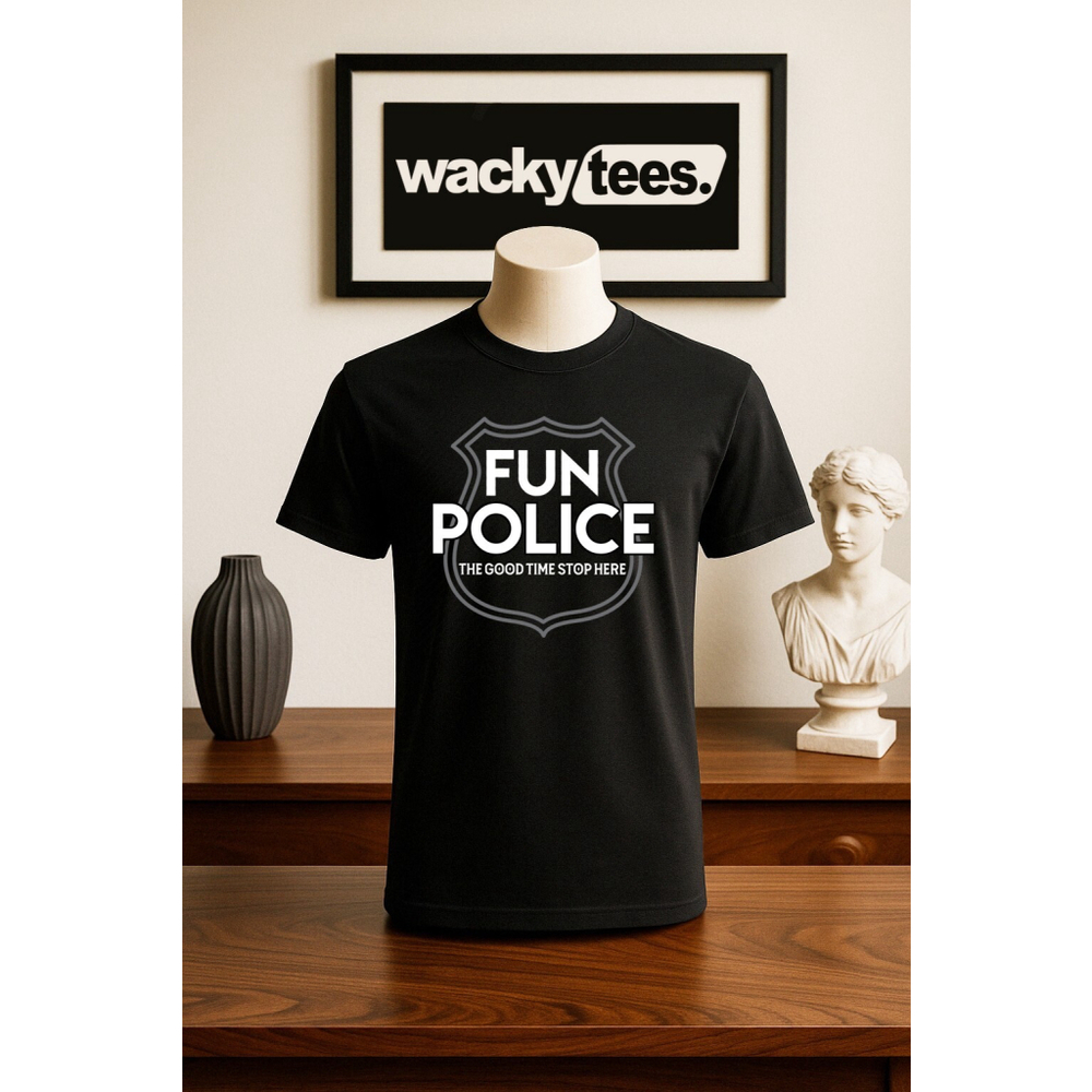 The Fun Police The Good Times Stop Here Funny Party Pooper Graphic Tee Shirt